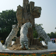 Gartendekoration im Freien Steinmetzarbeiten Marmor Tiger Skulptur